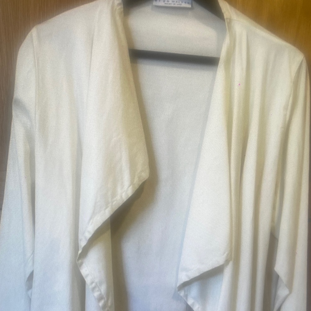 Bryn Walker Open Waterfall Jacket lvory Size Small Spring Coastal Lagenlook